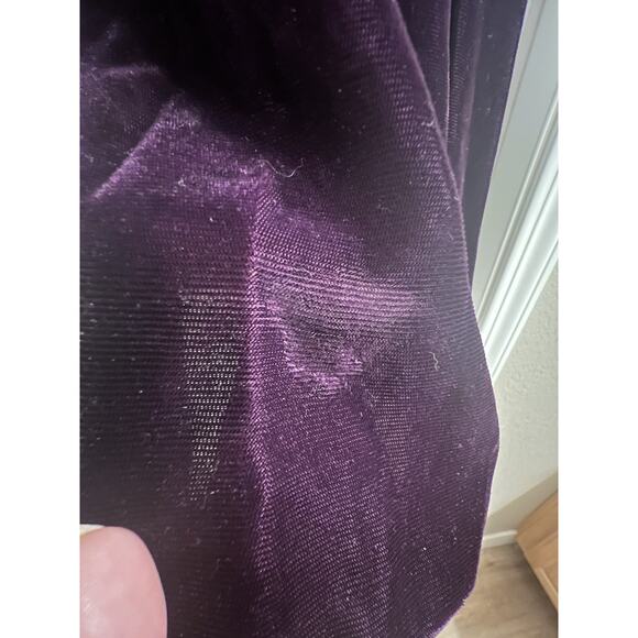 Vintage Gunne Sax Jeunes Filles Plum Velvet Lace Bib Dress Girls Size 7 - Picture 4 of 4